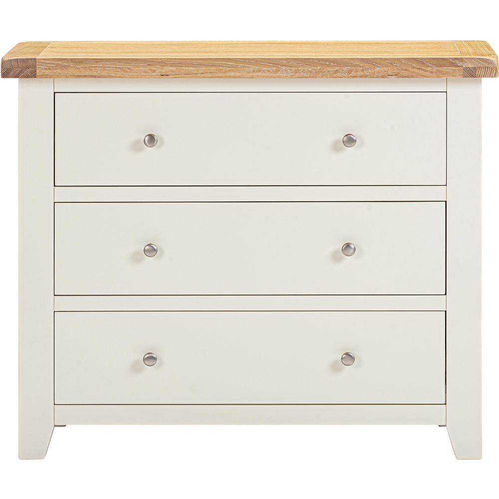 Seconique Windsor 3 Drawer Ivory and Oak Storage Chest Image 3
