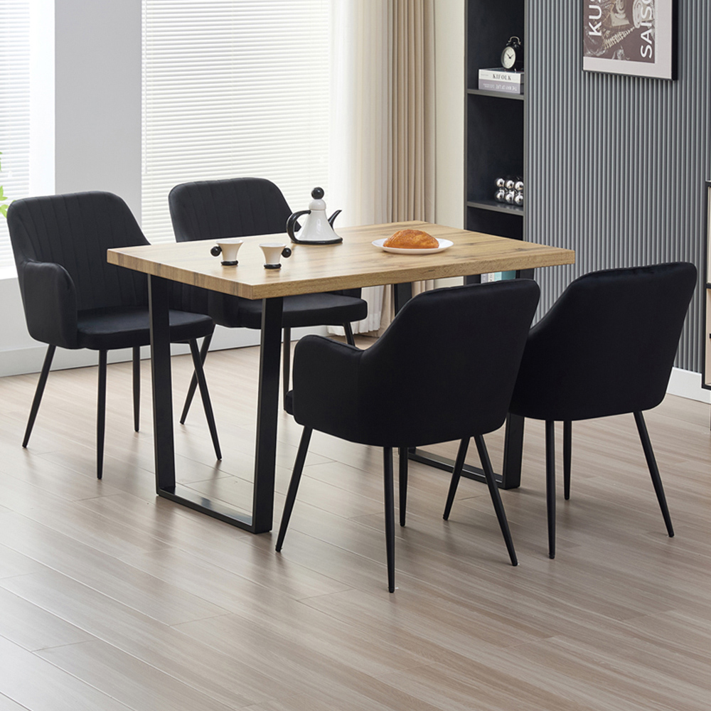 Indoor Living Colorado Charlotte 4 Seater Dining Set Black Image 1