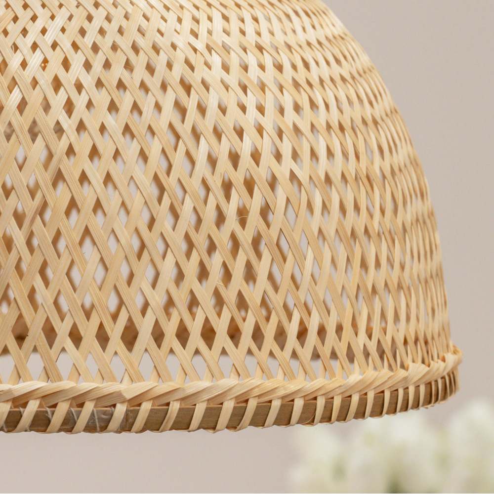 ValueLights Easy Fit Rosa Natural Bamboo Pendant Lamp Shade Image 3