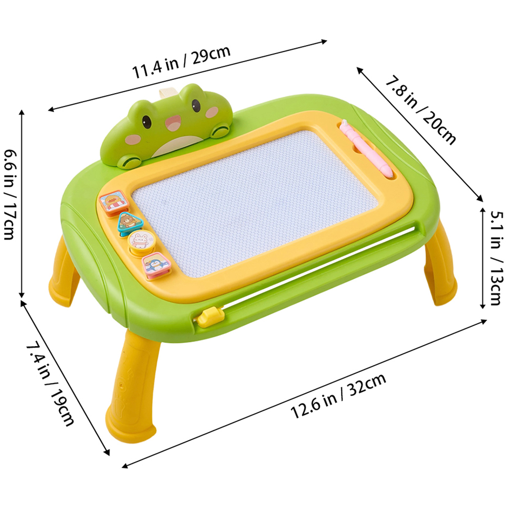 H&O Direct Kids Green Frog Magnetic Erasable Drawing Board with Pen Image 6