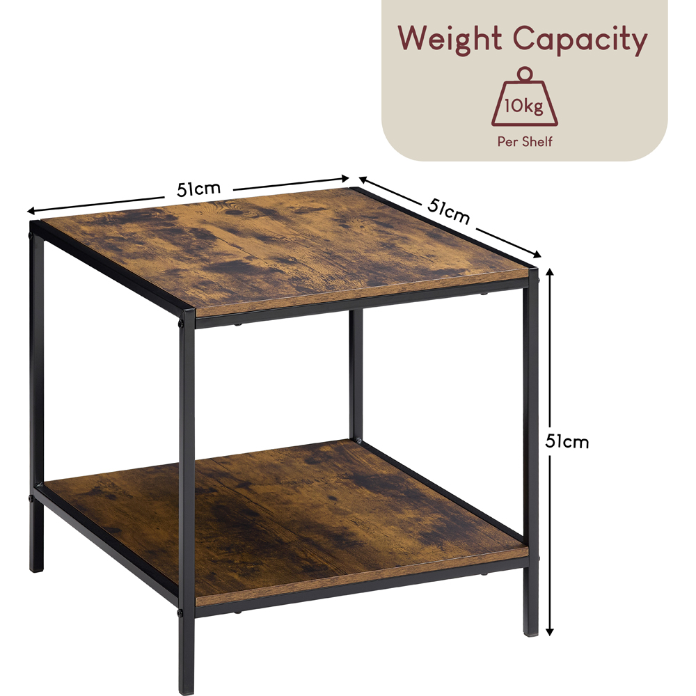 VIDA DESIGNS Brooklyn Dark Wood Metal Frame End Table Image 9