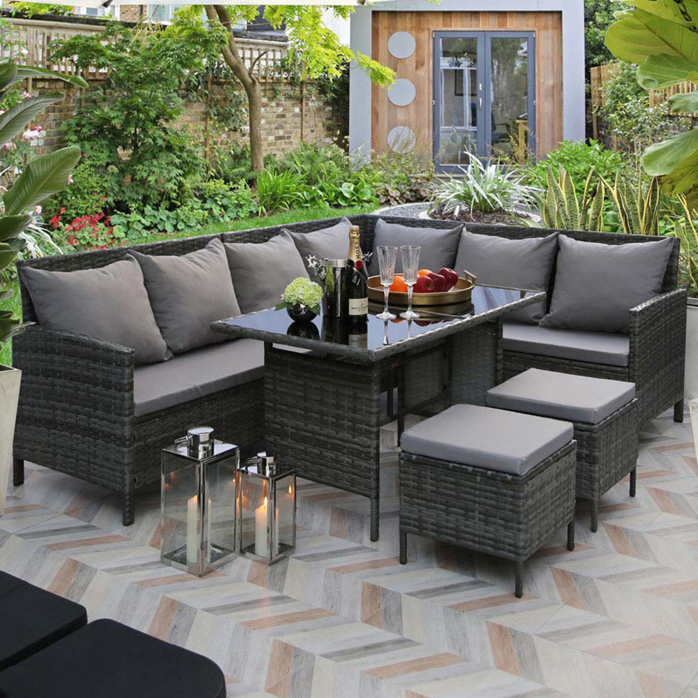 Thalia 8 Seater Sofa Set Grey Image 1