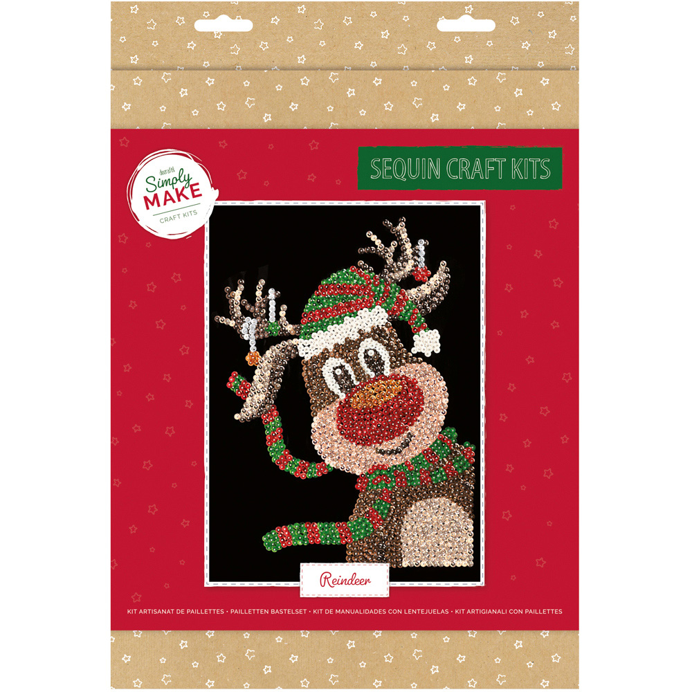 Simply Make Reindeer Christmas Sequin Craft Kit Image 4