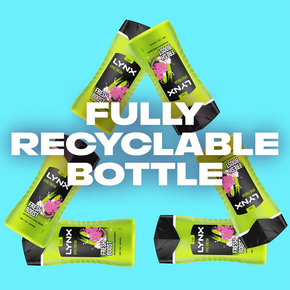 Lynx Epic Fresh Grapefruit and Tropical Pineapple Shower Gel 225ml 6 Pack Image 3