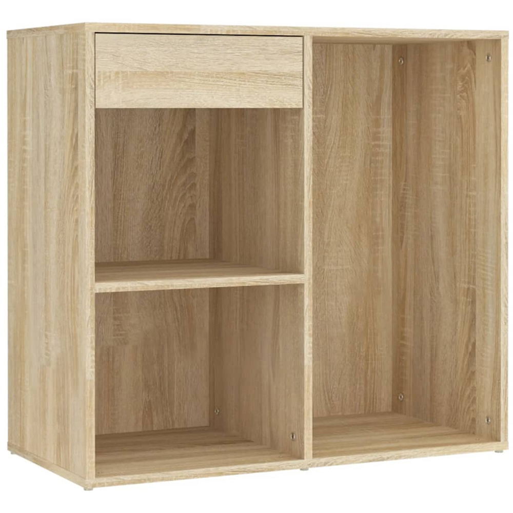 vidaXL Sonoma Oak Dressing Table with LED Mirror and Cabinet Image 5