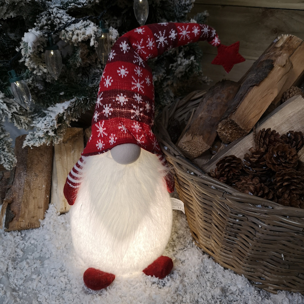 Samuel Alexander Red Snowflake Sitting LED Gonk Christmas Decoration 66cm Image 2