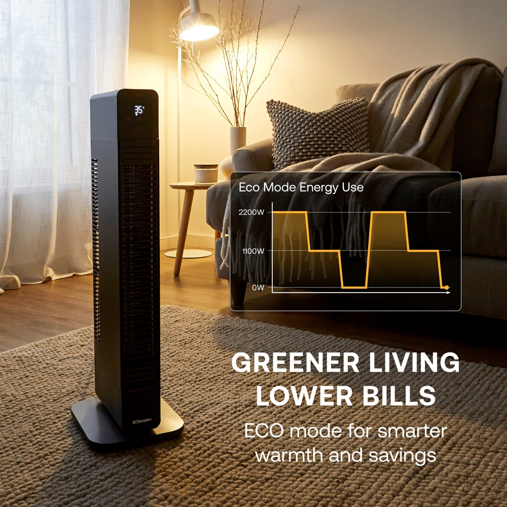 Dimplex ThermaFlex 2-in-1 Black Baseboard and Tower Fan Heater 2200W Image 5