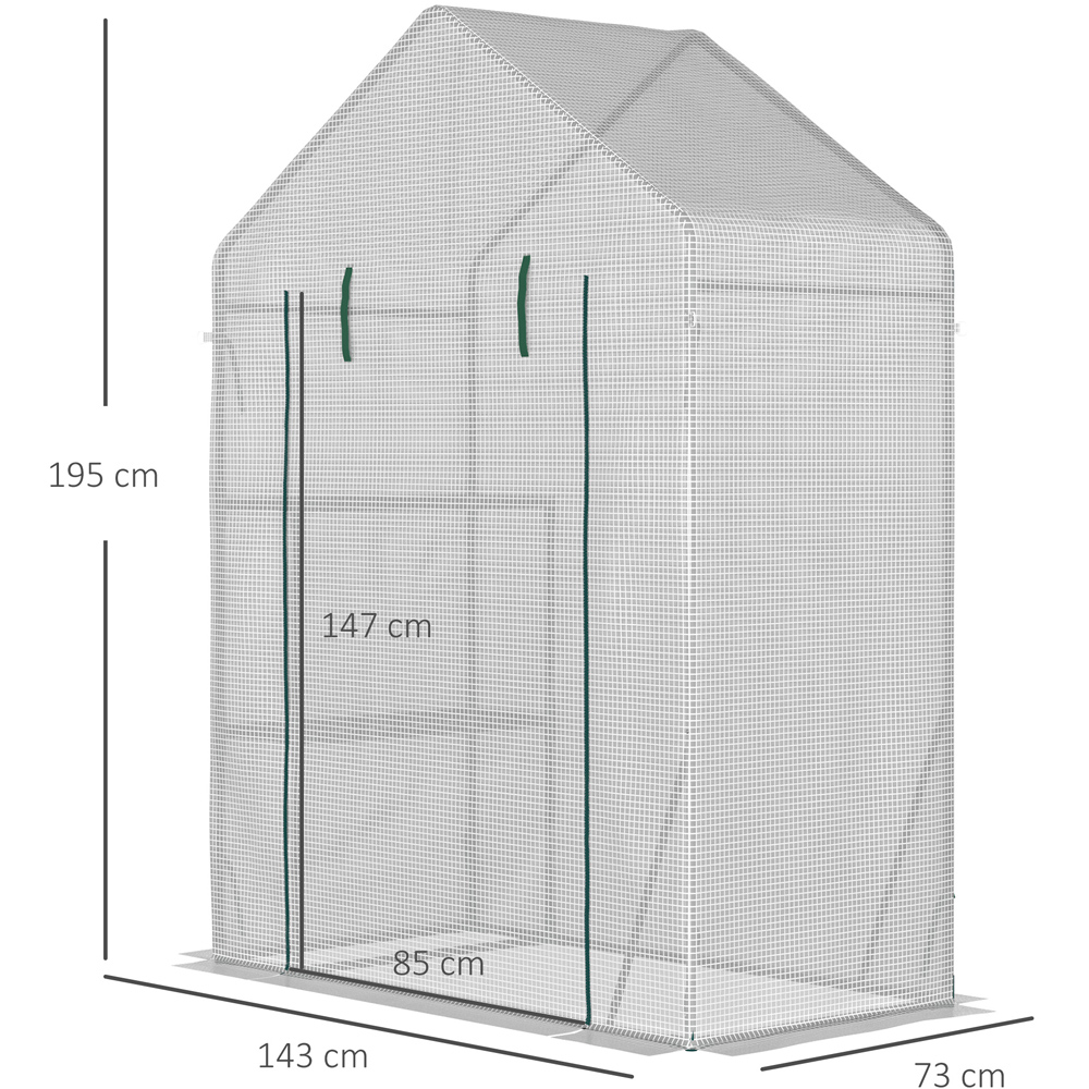 Outsunny White 4.7 x 2.4ft Portable Greenhouse Image 8