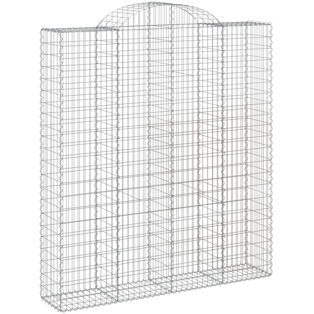 vidaXL Silver Galvanised Iron Arched Gabion Basket 220/240 x 50 x 200cm 4 Pack Image 1