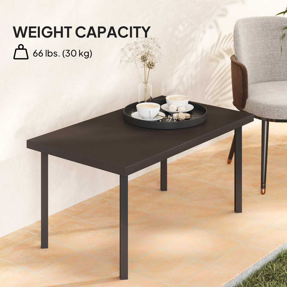 Outsunny Brown Woodgrain Garden Coffee Table Image 6