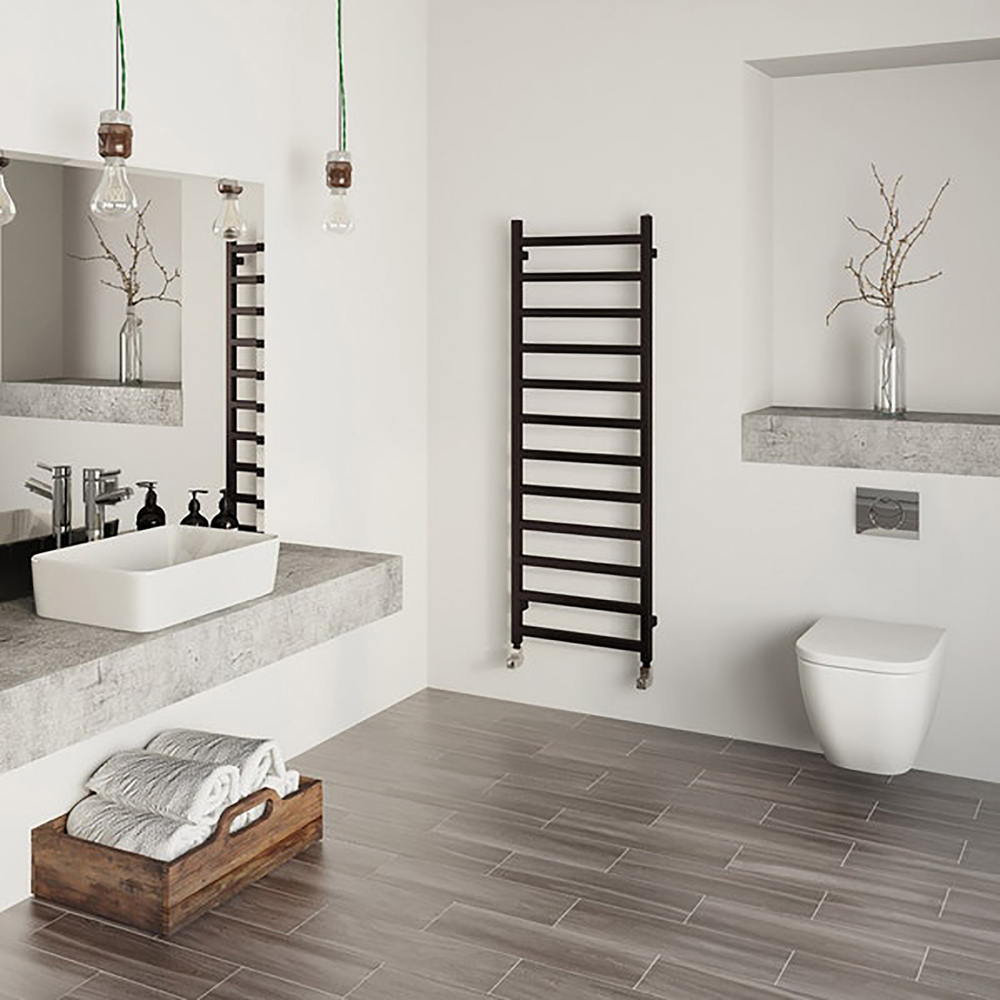 Terma Simple Heban Black Heated Towel Rail 1804 BTU 1440 x 500mm Image 7