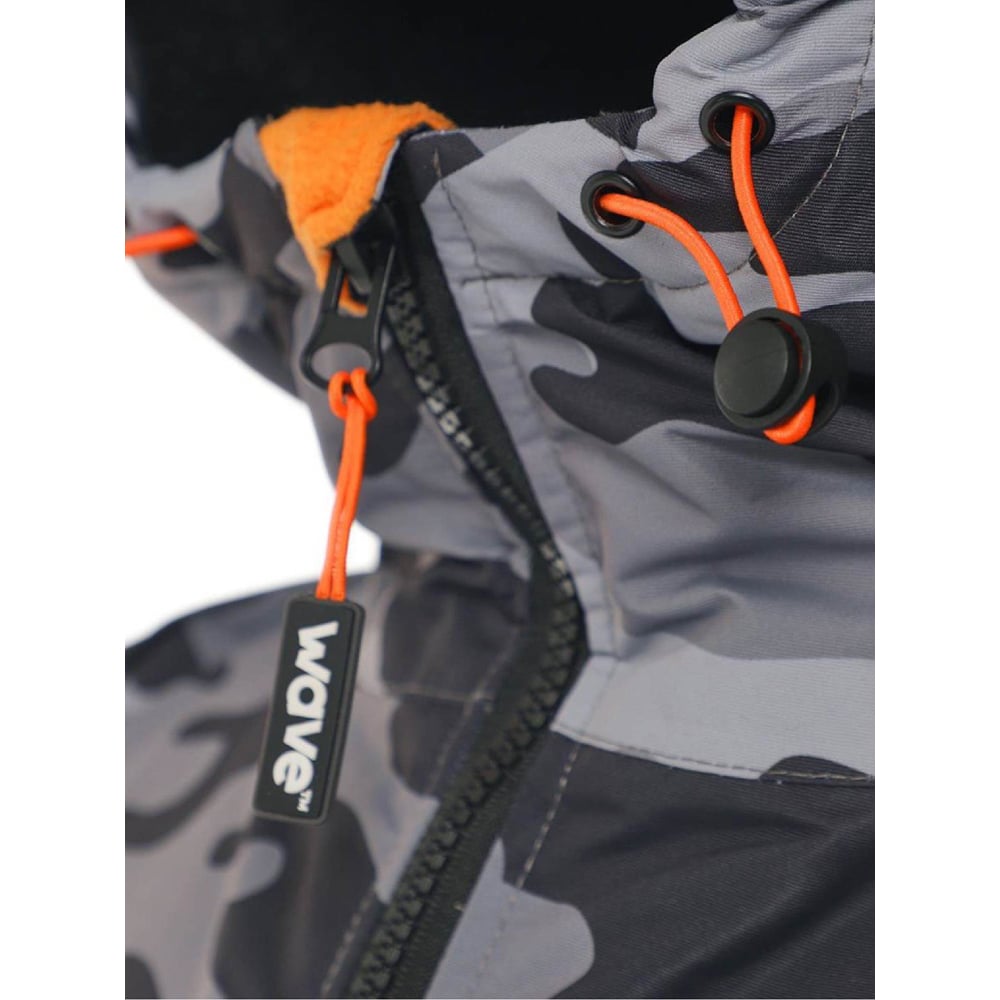 Wave Waterproof Grey Camouflage Fleece Lined Changing Robe Large Image 3