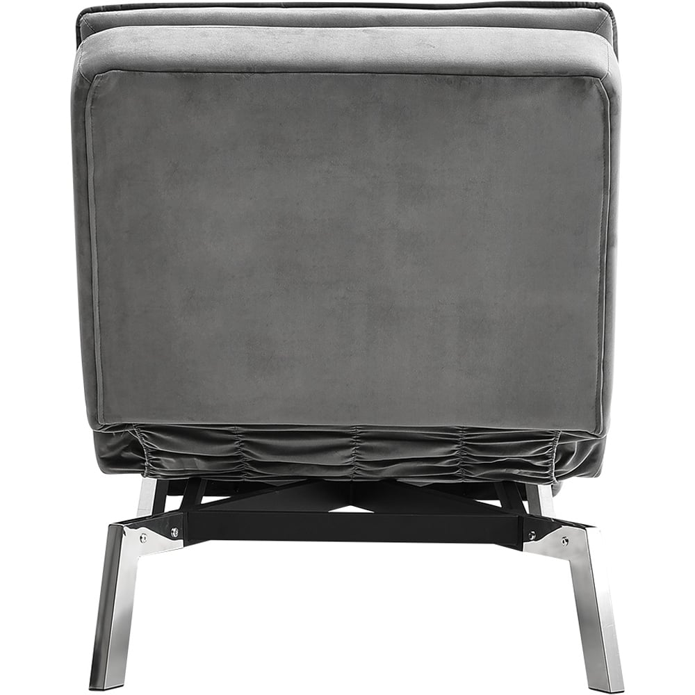 Living and Home Chaise Grey Fabric Upholstered Adjustable Lounger Image 5