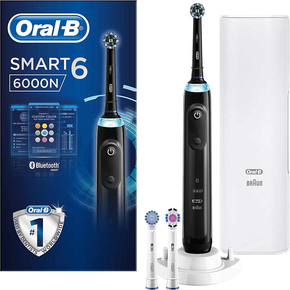 Braun Oral B Black Smart Electric Bluetooth Toothbrush 6000N Image 1