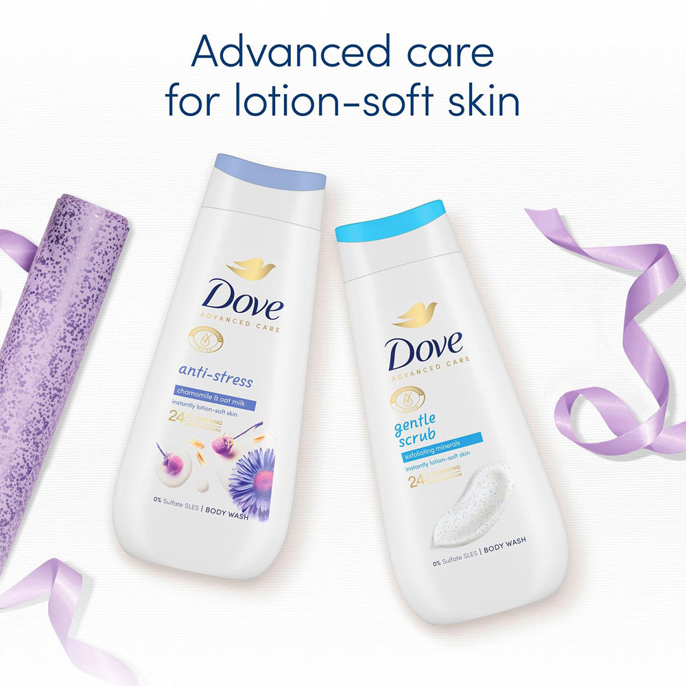 Dove Unwind Gentle Scrub and Anti Stress Bodywash Duo Gift Set 225ml 4 Pack Image 7