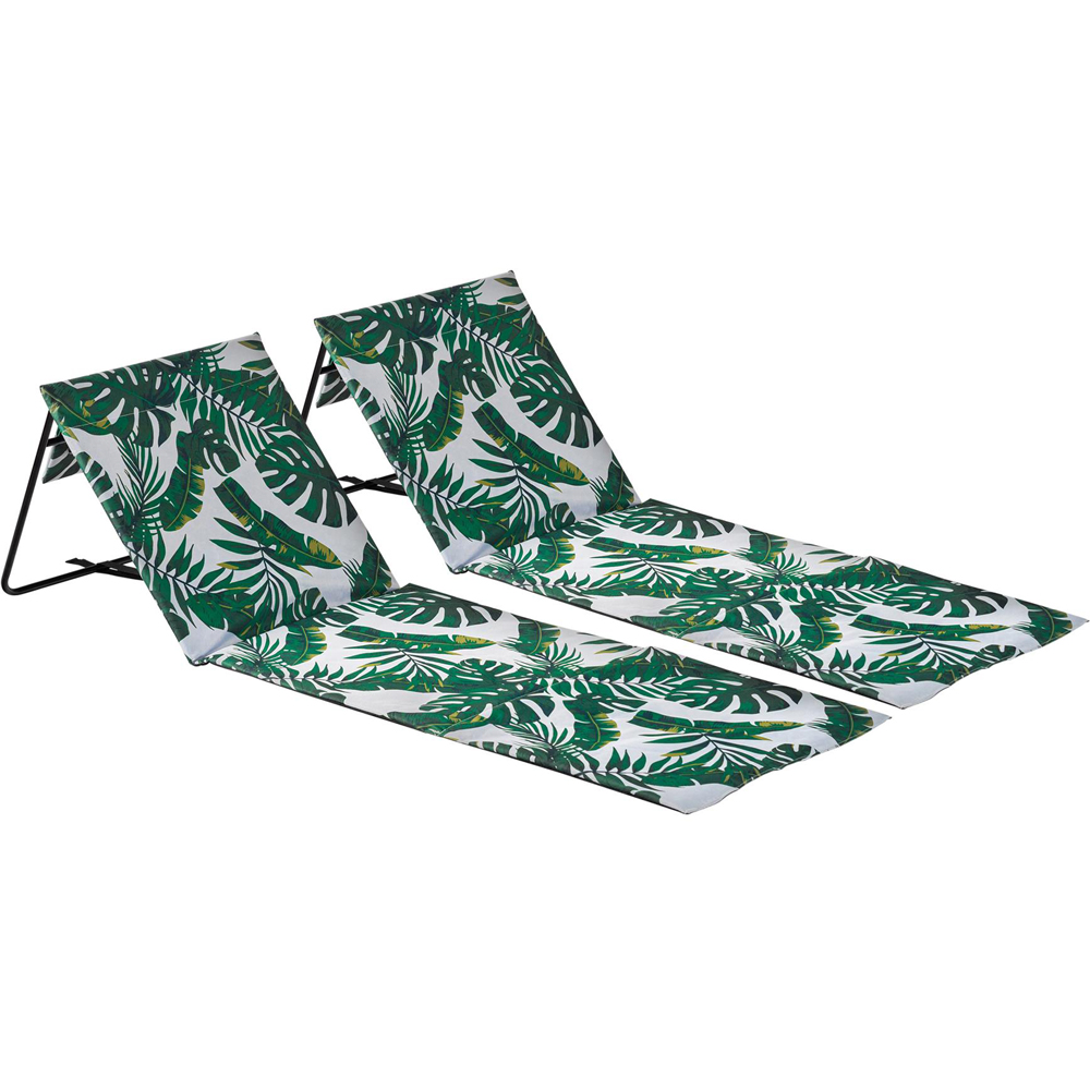 Harbour Housewares Set of 2 Banana Leaf Folding Beach Lounger Image 2