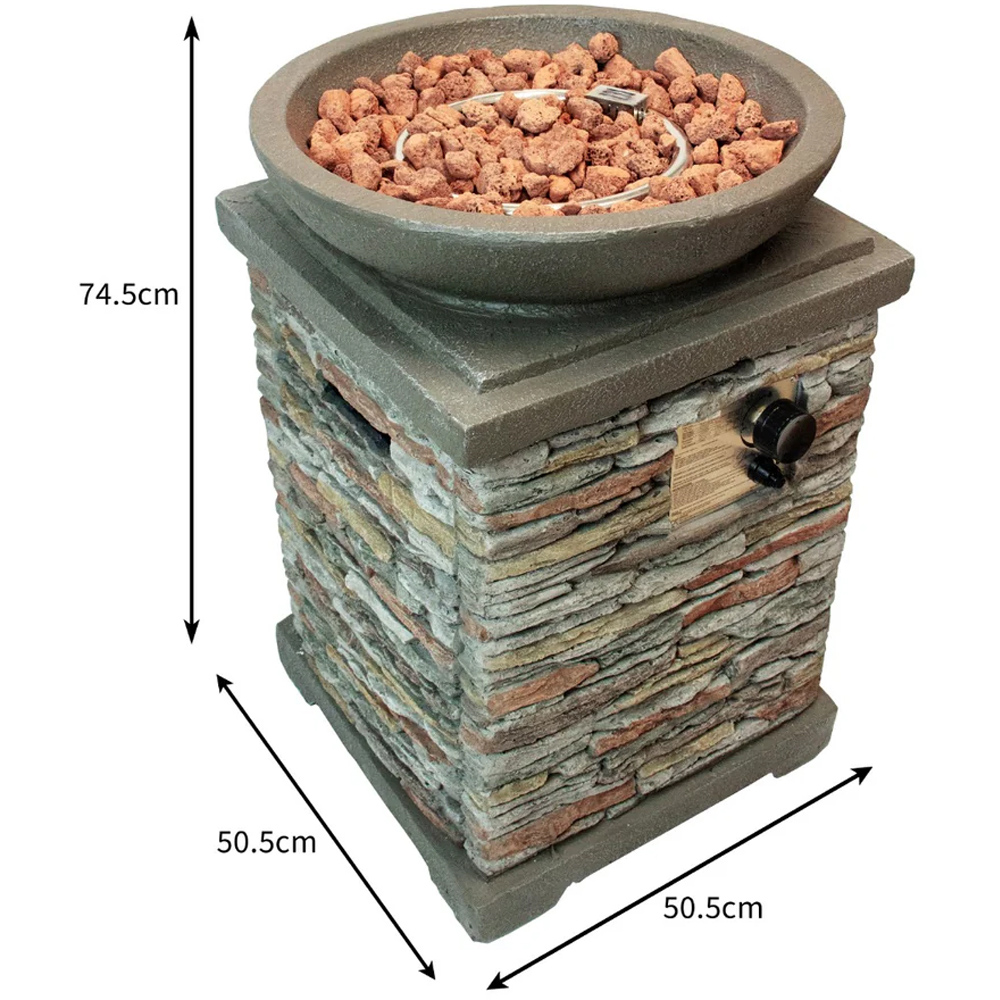 MonsterShop Stone Effect BTU 40000 Gas Fire Pit Image 6