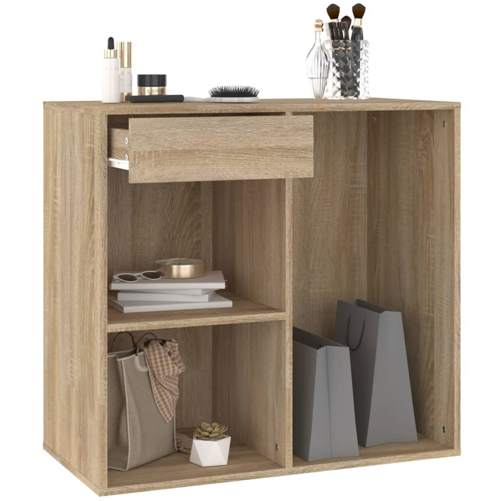 vidaXL Single Drawer 3 Shelf Sonoma Oak Cosmetic Cabinet Image 3