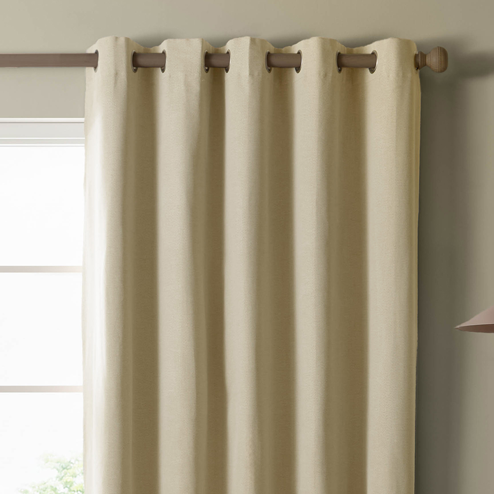Furn The Ultimate Custard Cream Textured Woven Blackout Eyelet Curtains 229 x 229cm Image 4