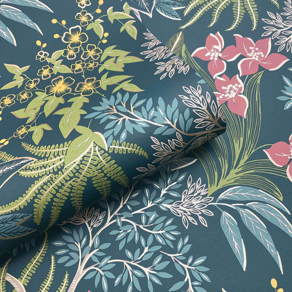 Holden Decor Full Bloom Teal Wallpaper Image 2