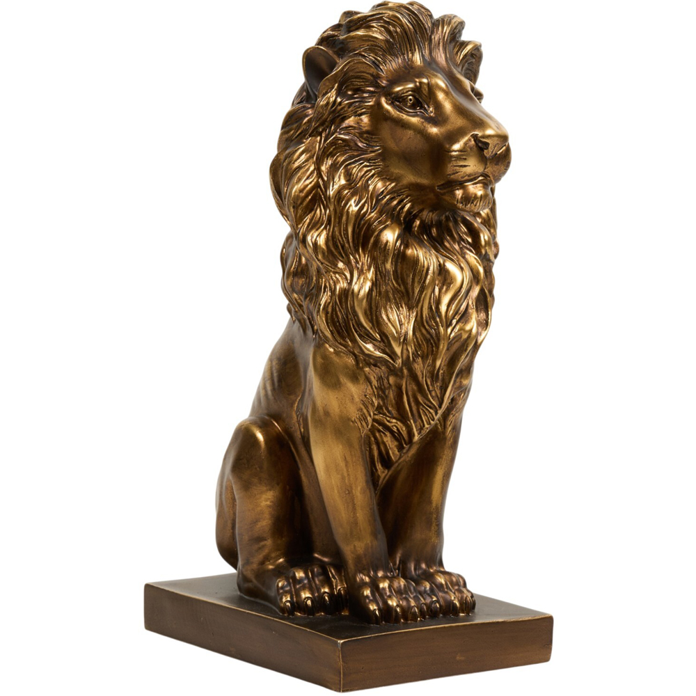 Sitting Lion Ornament Gold Image 2