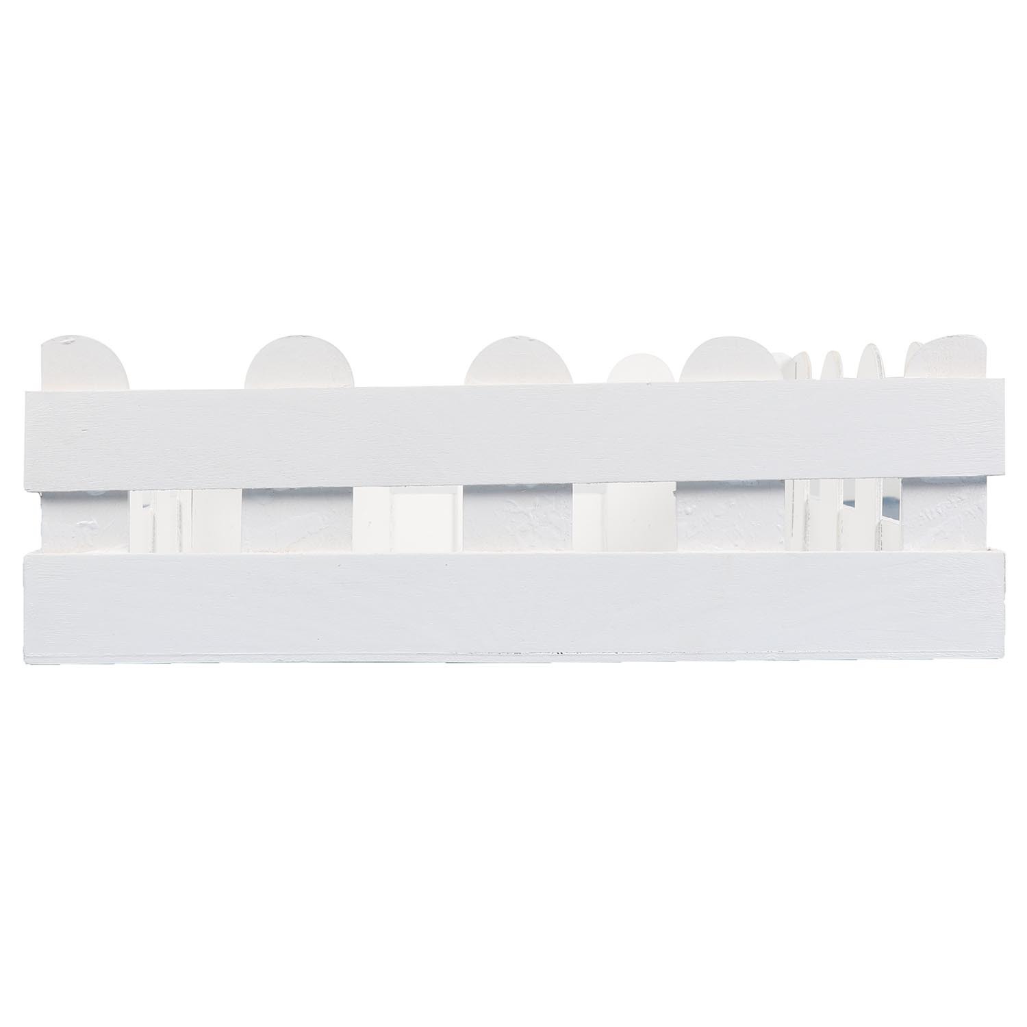 White Wooden Fence Crate - White Image 3