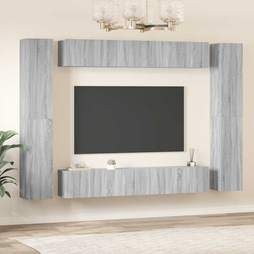 vidaXL 24 Shelf Grey Sonoma TV Cabinet Image 3