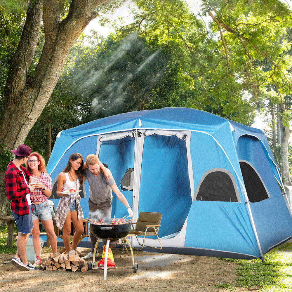 Outsunny 4-8 Person Outdoor Camping Tent Blue Image 2