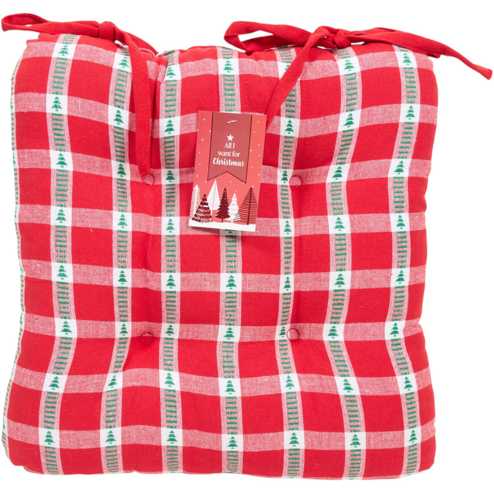 Checkered Tree Seat Pad Red Image 1