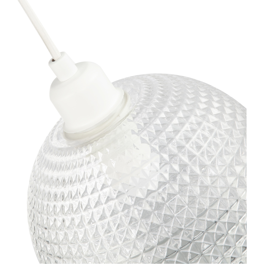 Happy Homewares Spherical Clear Glass Square Diamond Ridges Pendant Shade Image 5