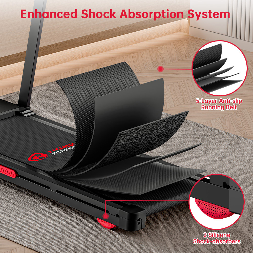 Rattrix Black Slope Auto Incline Foldable Treadmill with 12 Preset Programs Image 3