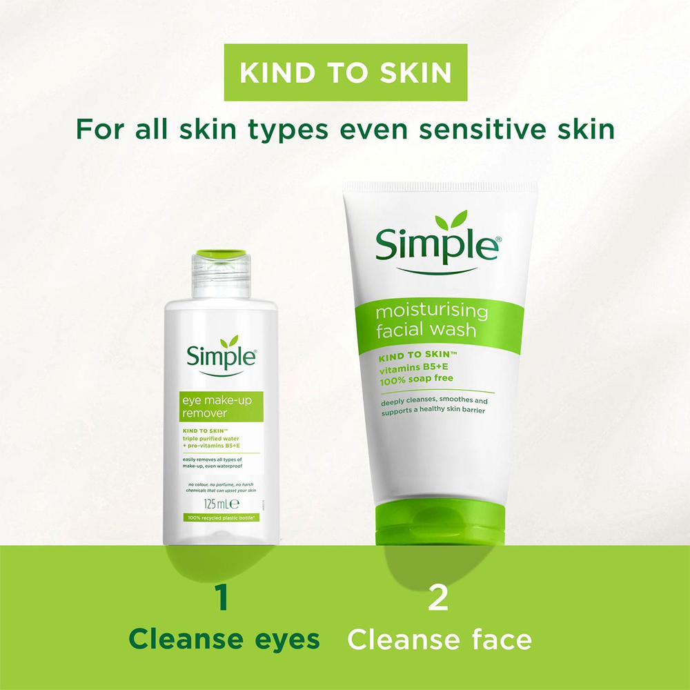Simple Kind to Skin Eye Make Up Remover 125ml 3 Pack Image 3
