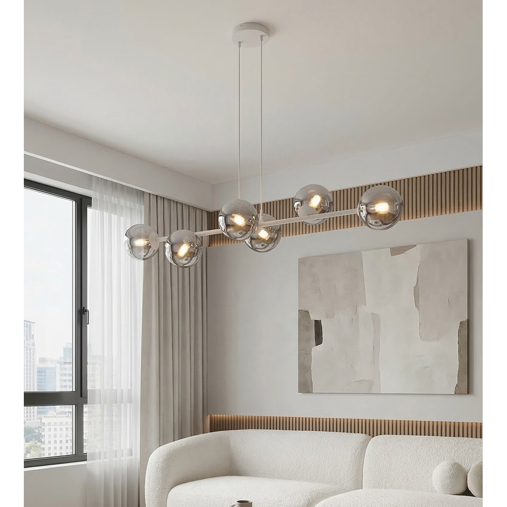 Emibig Magnus 6 Light Grey and Graphite E14 Ceiling Pendant Light Image 4