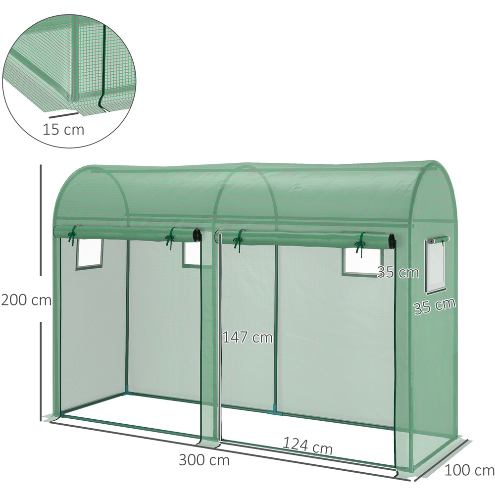Outsunny Green 10 x 3ft Greenhouse Image 8
