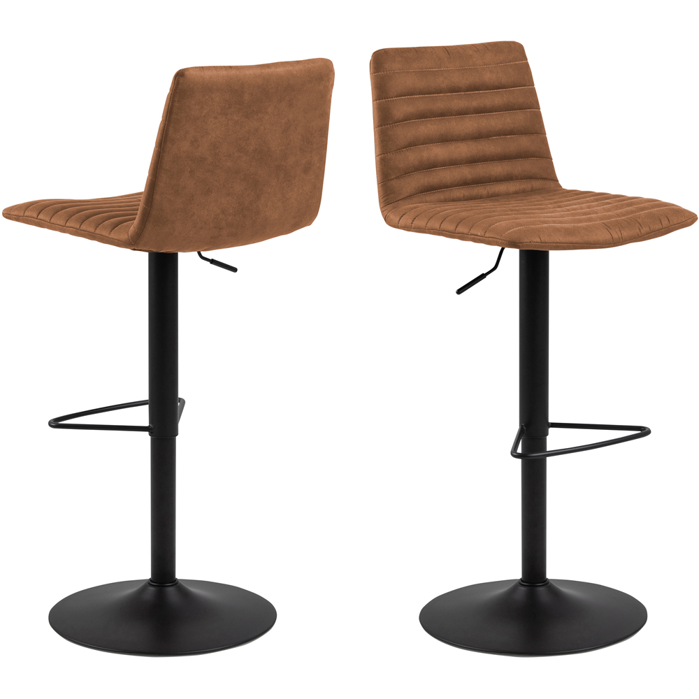 Florence Kimmy Brown Fabric Bar Stool Set of 2 Image 2
