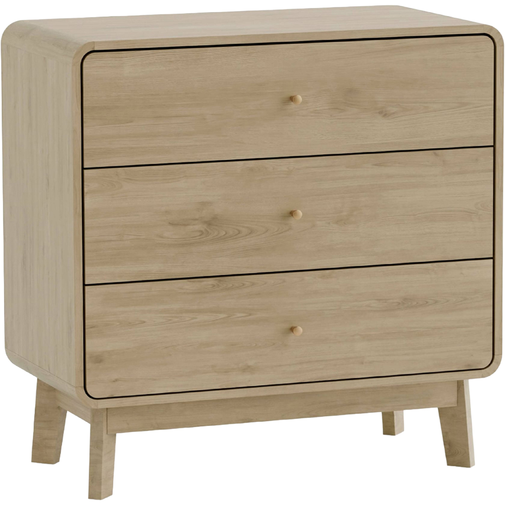 Julian Bowen Ingrid 3 Drawer Oak Chest of Drawers Image 2