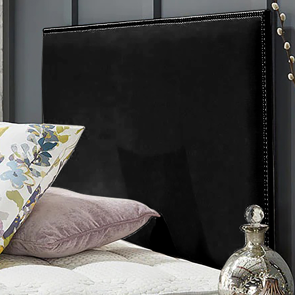 Eleganza Home Riely Single Black Naples Strutted Headboard Image 1