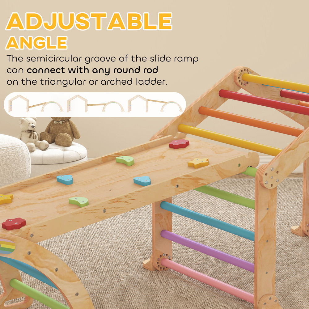 Tommy Toys AIYAPLAY 9-in-1 Toddler Multicolour Climbing Frame with Slide Ramp Ladder and Blackboard Image 7