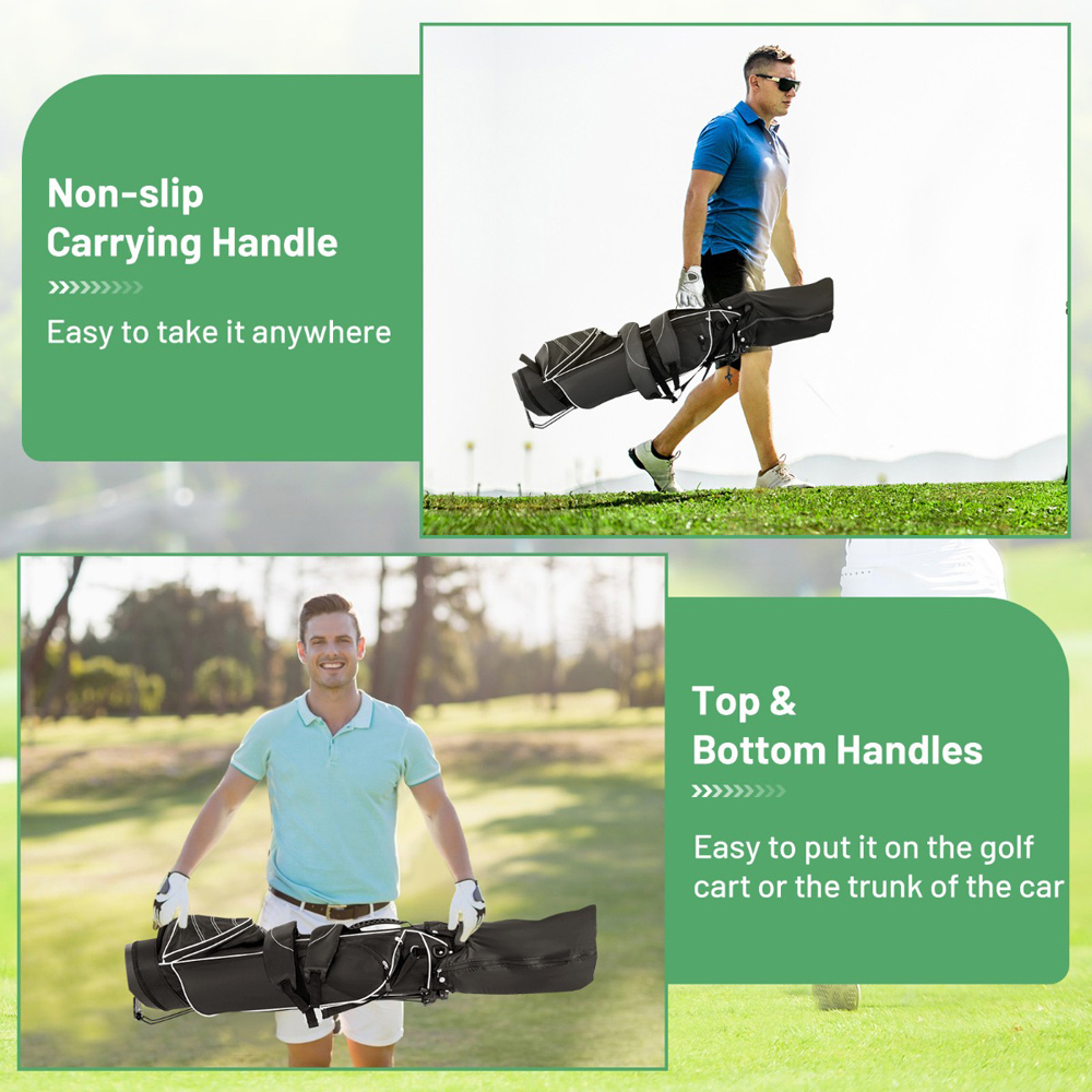 Costway Black Waterproof Golf Stand Bag Image 7