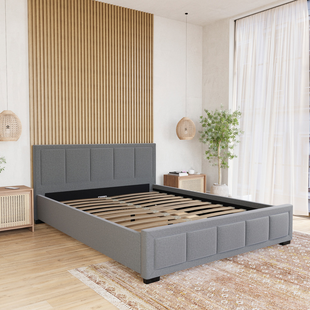 Vida Designs Vanita King Size Light Grey Bed Frame Image 7