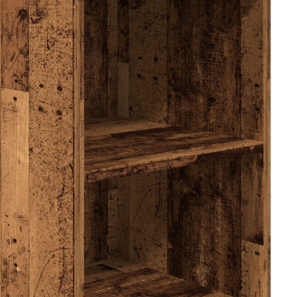 vidaXL Single Door 2 Shelf Old Wood Highboard Image 8