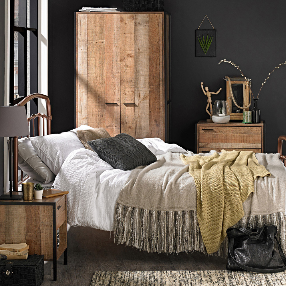 Hoxton Oak Effect 3 Piece Bedroom Furniture Set Image 1
