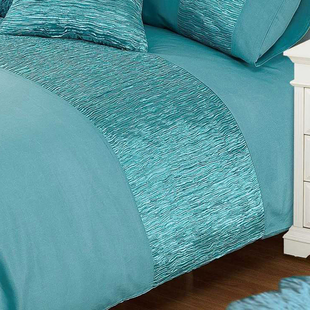 Intimates Freya Single Duck Egg Textured Panel Duvet Cover Set Image 3