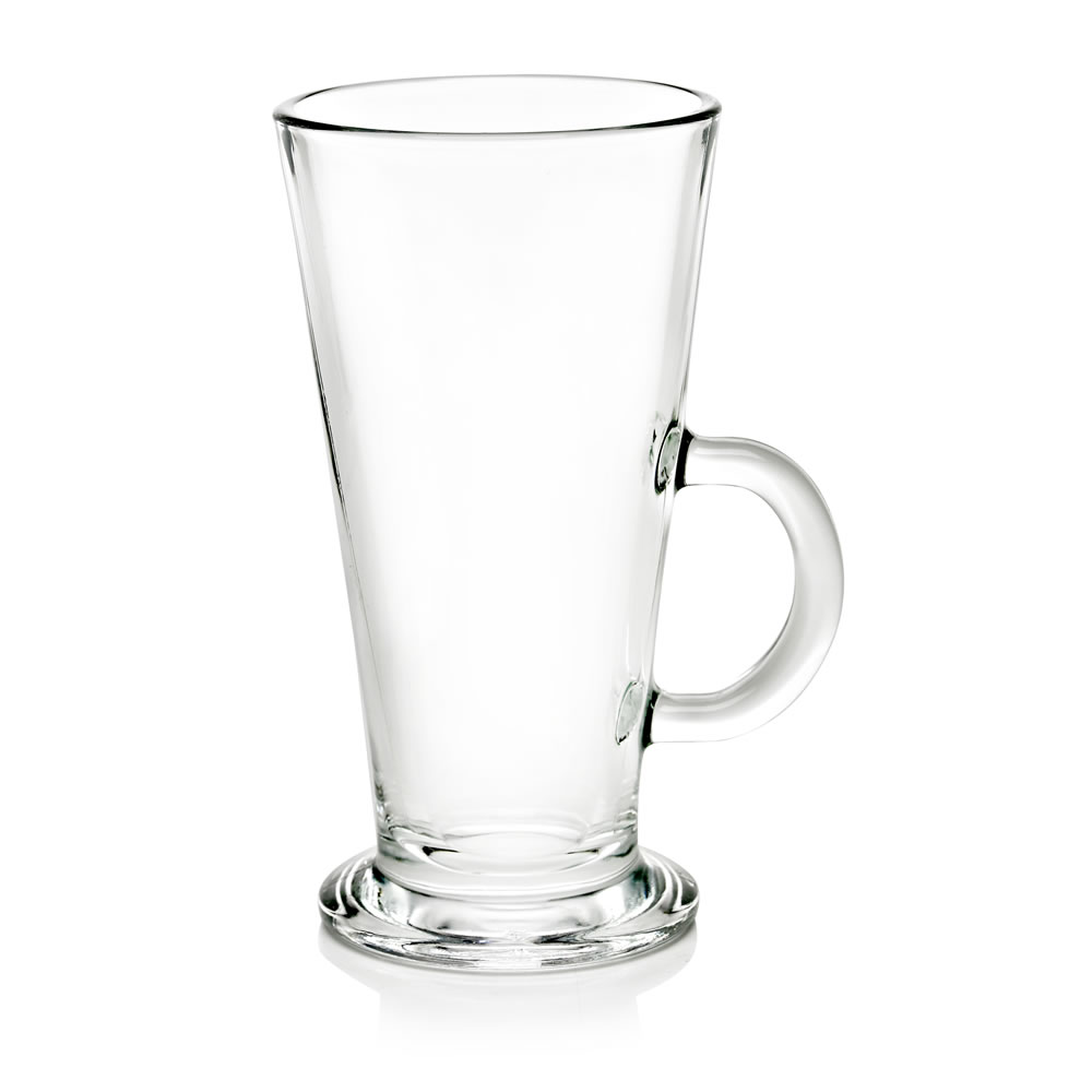 St@llion 240ml Latte Glasses Cups with Handle Latte Milk Juice Glass Cups Set of 4 Glasses