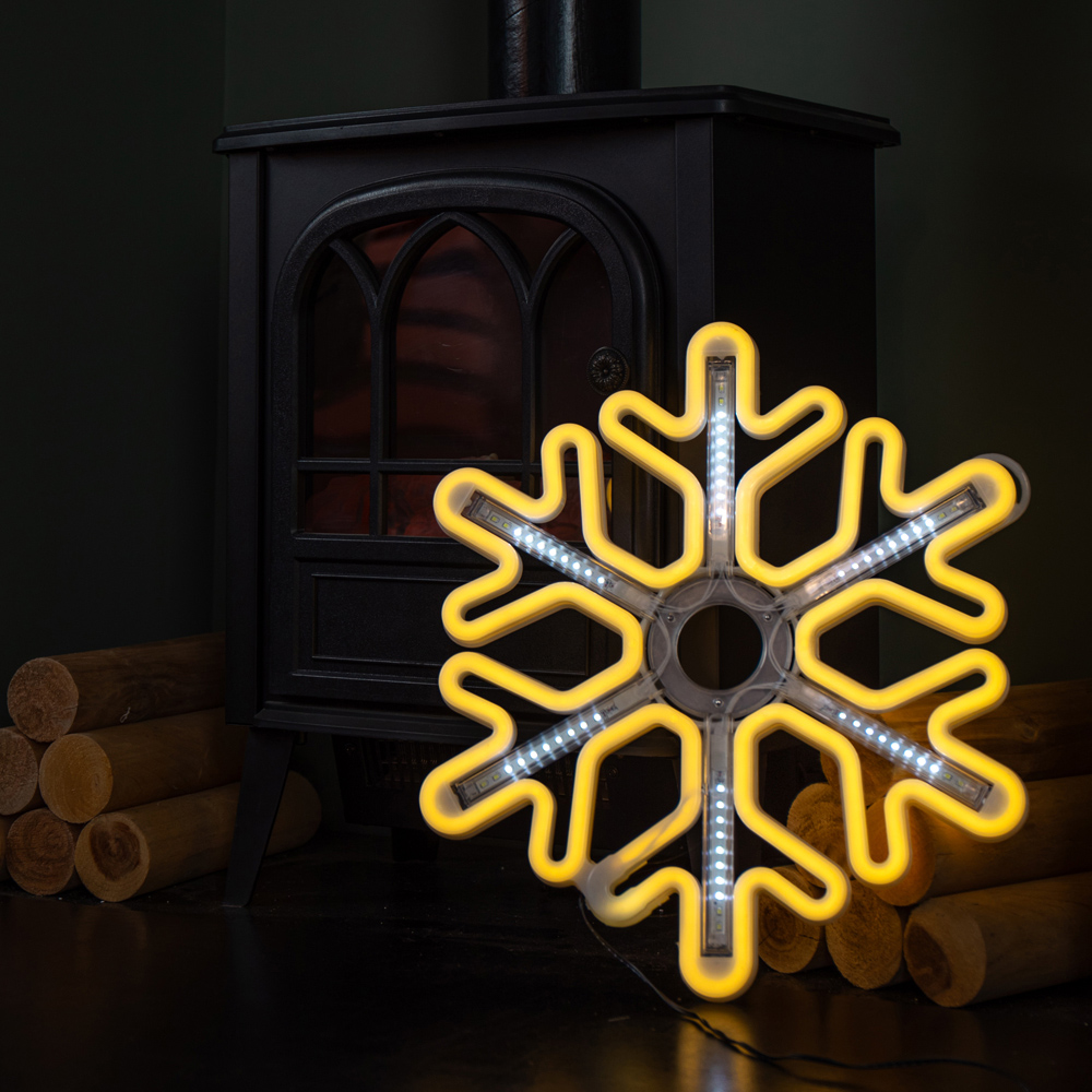 Samuel Alexander Warm and Cool White LED Neon Flex Christmas Snowflake 40cm Image 6