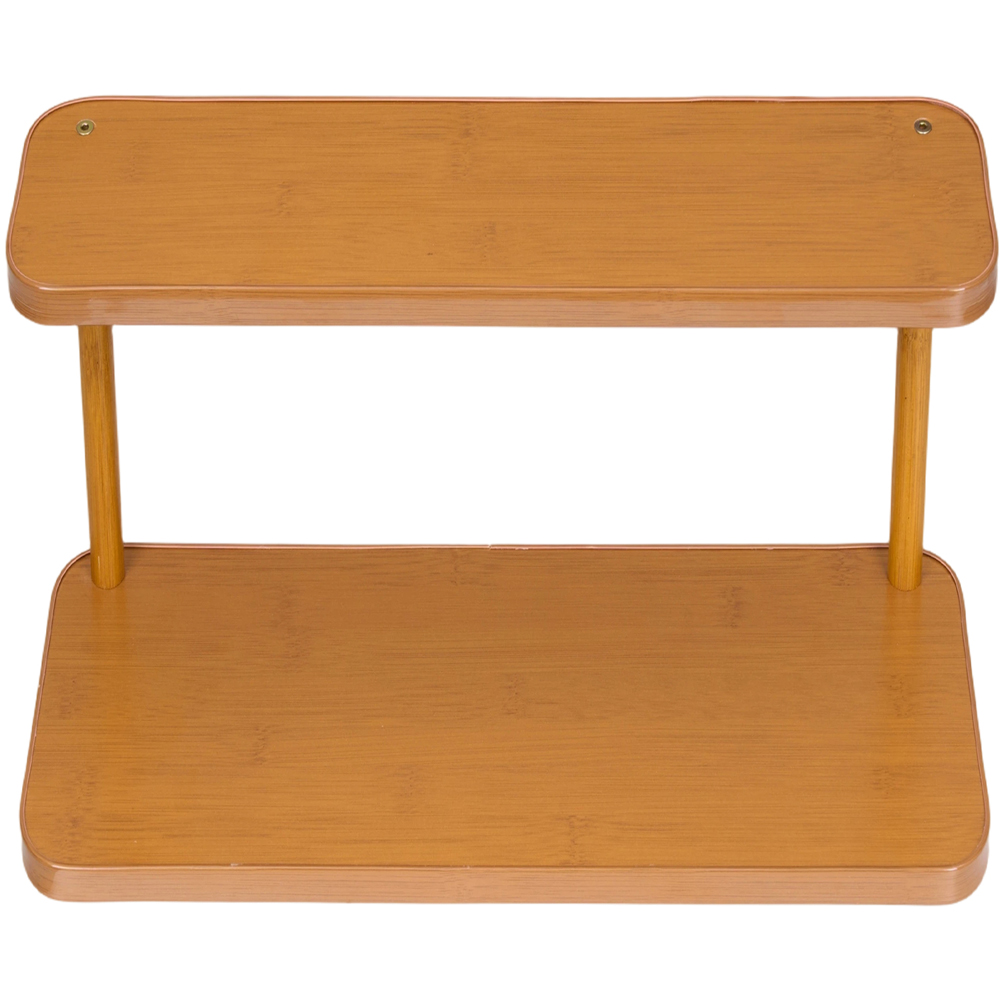 Living and Home 2 Shelf Natural Bamboo Compact Desktop Storage Rack Image 2