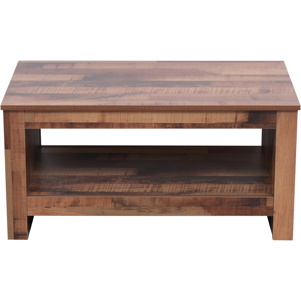 FurnitureHMD Single Shelf Industrial Style Wooden Coffee Table Image 2