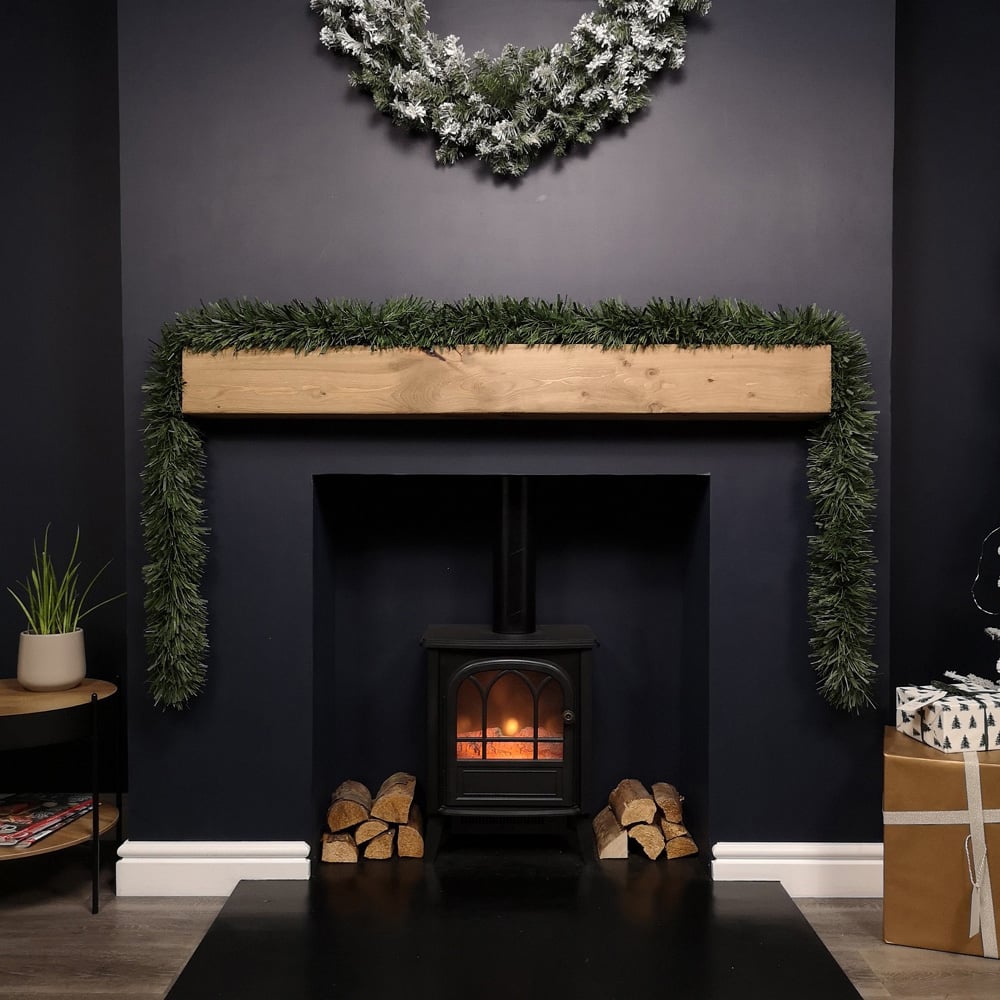 Samuel Alexander Festive Chunky Pine Christmas Tinsel Garland Green 300cm Image 2