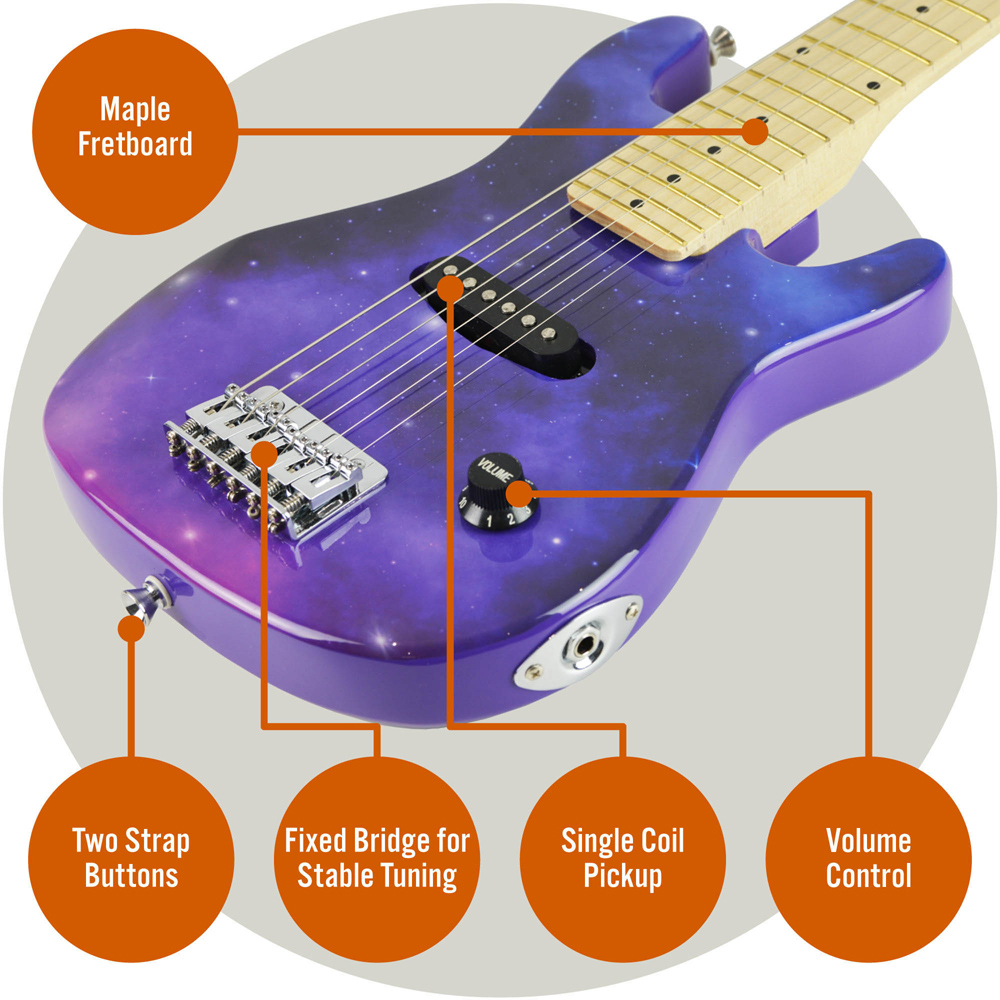 3rd Avenue Purple Galaxy Junior Electric Guitar Set Image 5