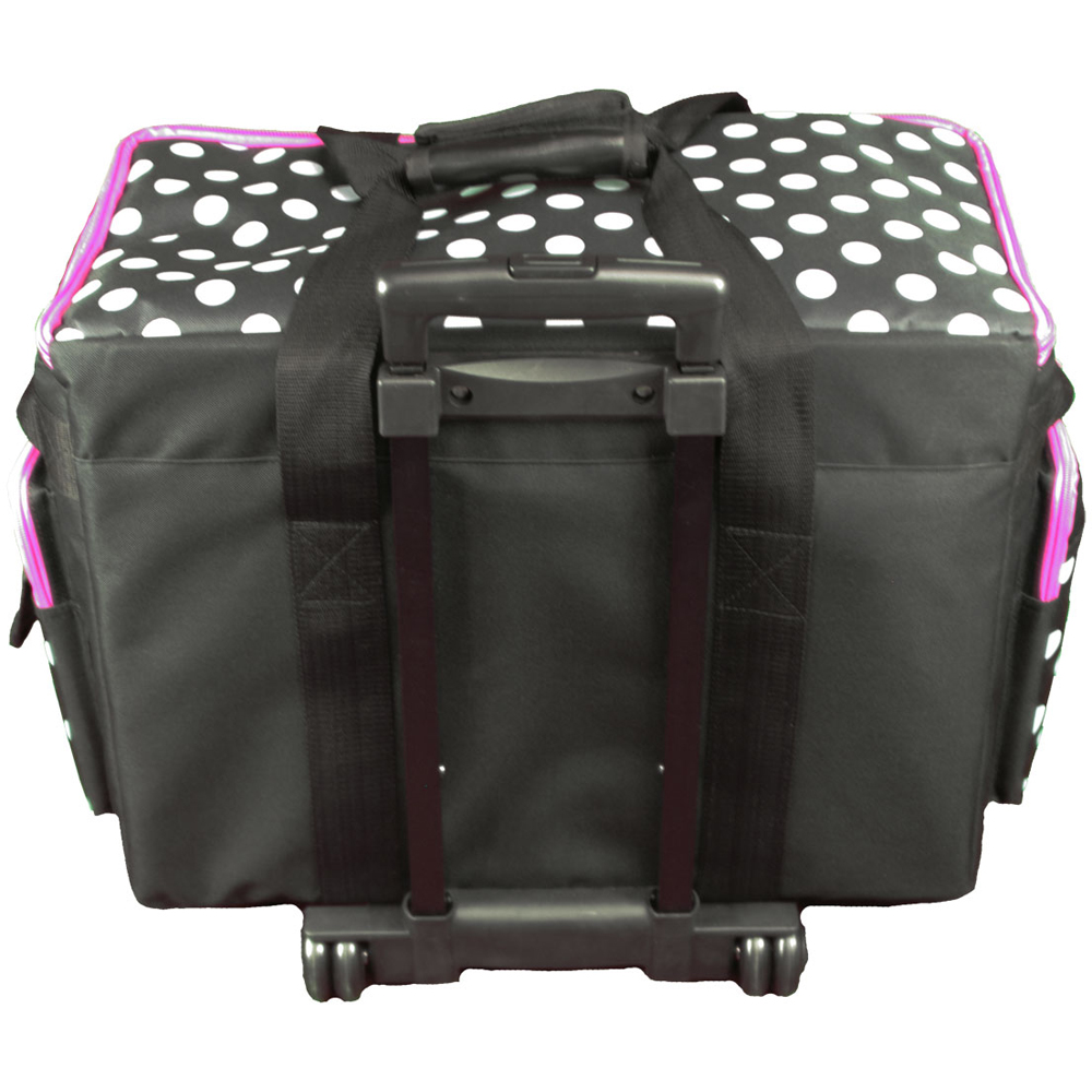 Sewing Online 006106-BLK-PINK Black White Spot Pink Trim Sewing Machine Trolley Bag 53 x 41 x 29cm Image 5